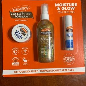 Palmer’s Coca Butter Moisture & Glow Body Oil, Lip Swivel stick & Coca Balm 3pc